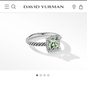 David Yurman Prasiolite & Diamond Ring